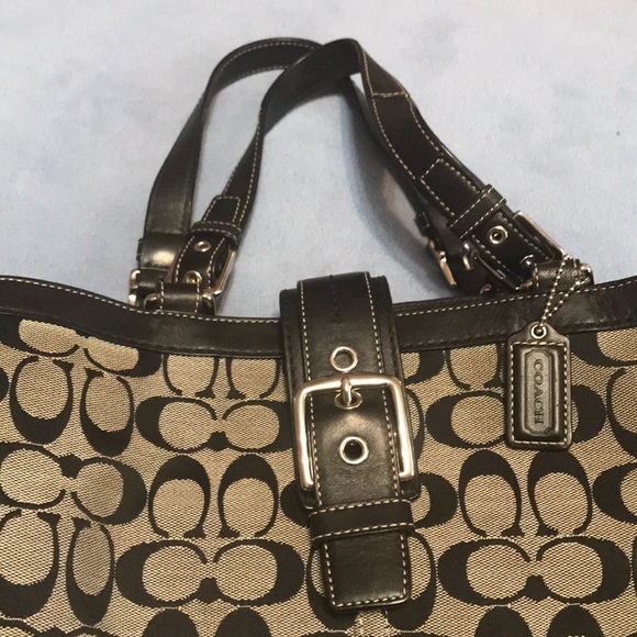 Medium size Black and Grey Coach Satchel - Picture 6 of 6